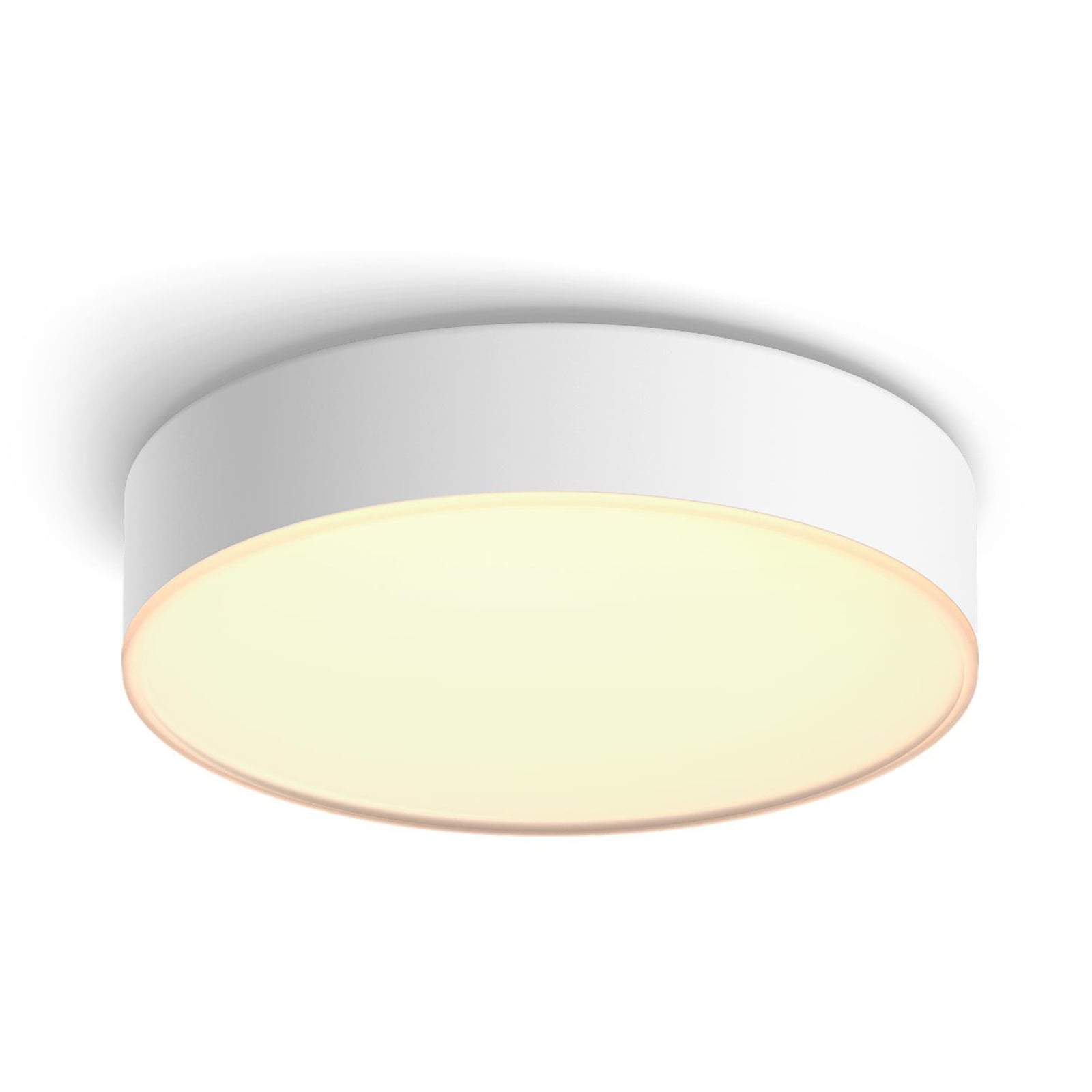 LED taklampe Enrave dimbar CCT Ø26 cm hvit montert i rom