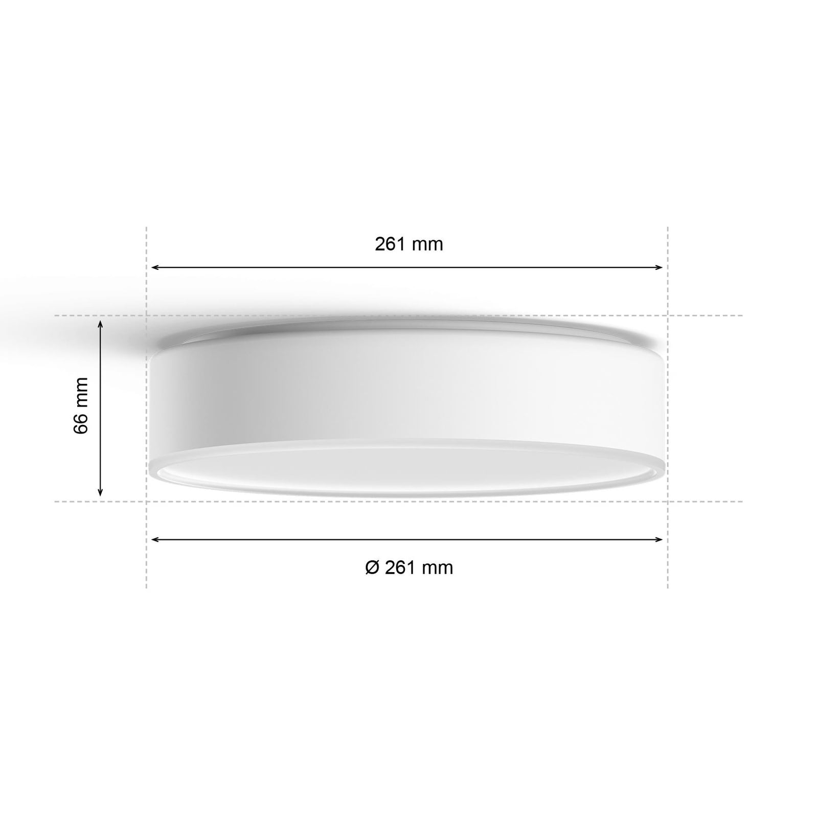 LED taklampe Enrave dimbar CCT Ø26 cm hvit nærbilde