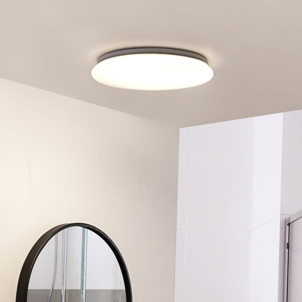 LED taklampe Eovi Ø33 cm hvit 4000K IP44 18W forfra