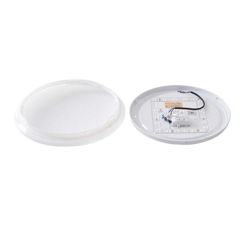 LED taklampe Eovi Ø33 cm hvit 4000K IP44 18W lysdetalj