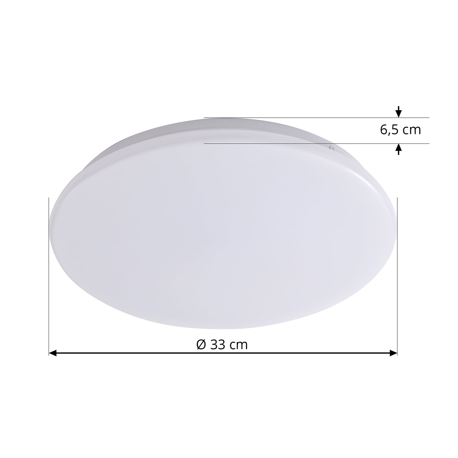 LED taklampe Eovi rund hvit Ø33 cm montert i rom