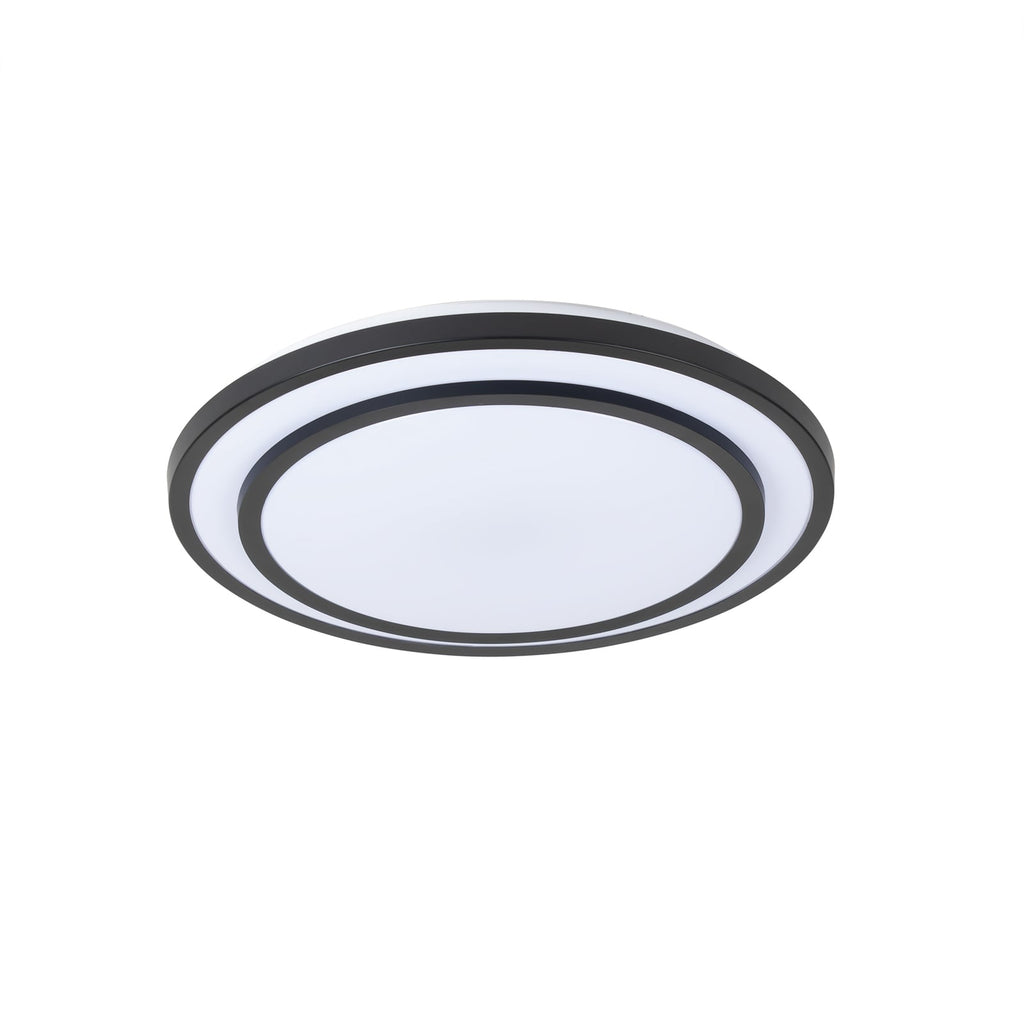 Montert LED taklampe Essina svart dimbar CCT fjernkontroll i rom