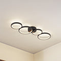 LED taklampe Evengeline 4 ringer svart aluminium forfra