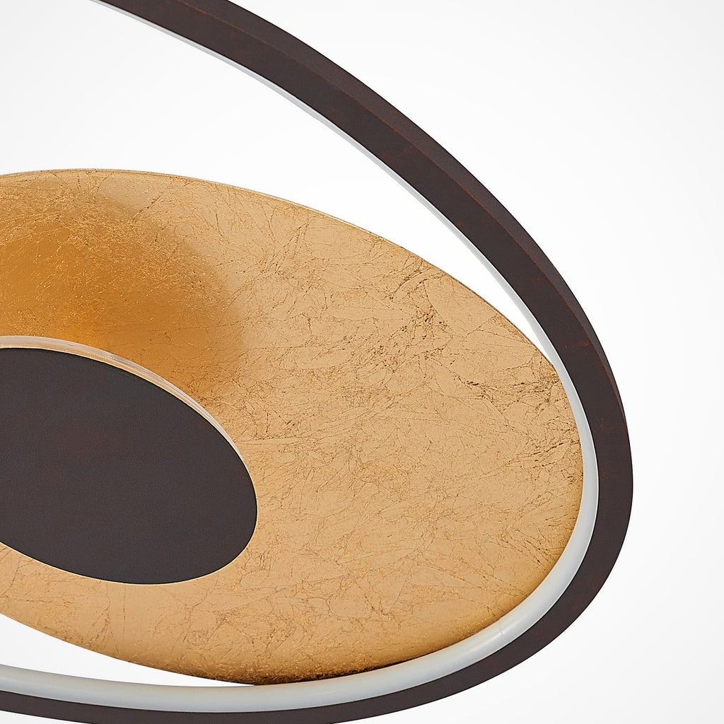 LED taklampe Feival dimbar rust/gull 61x36 cm dimmerfunksjon