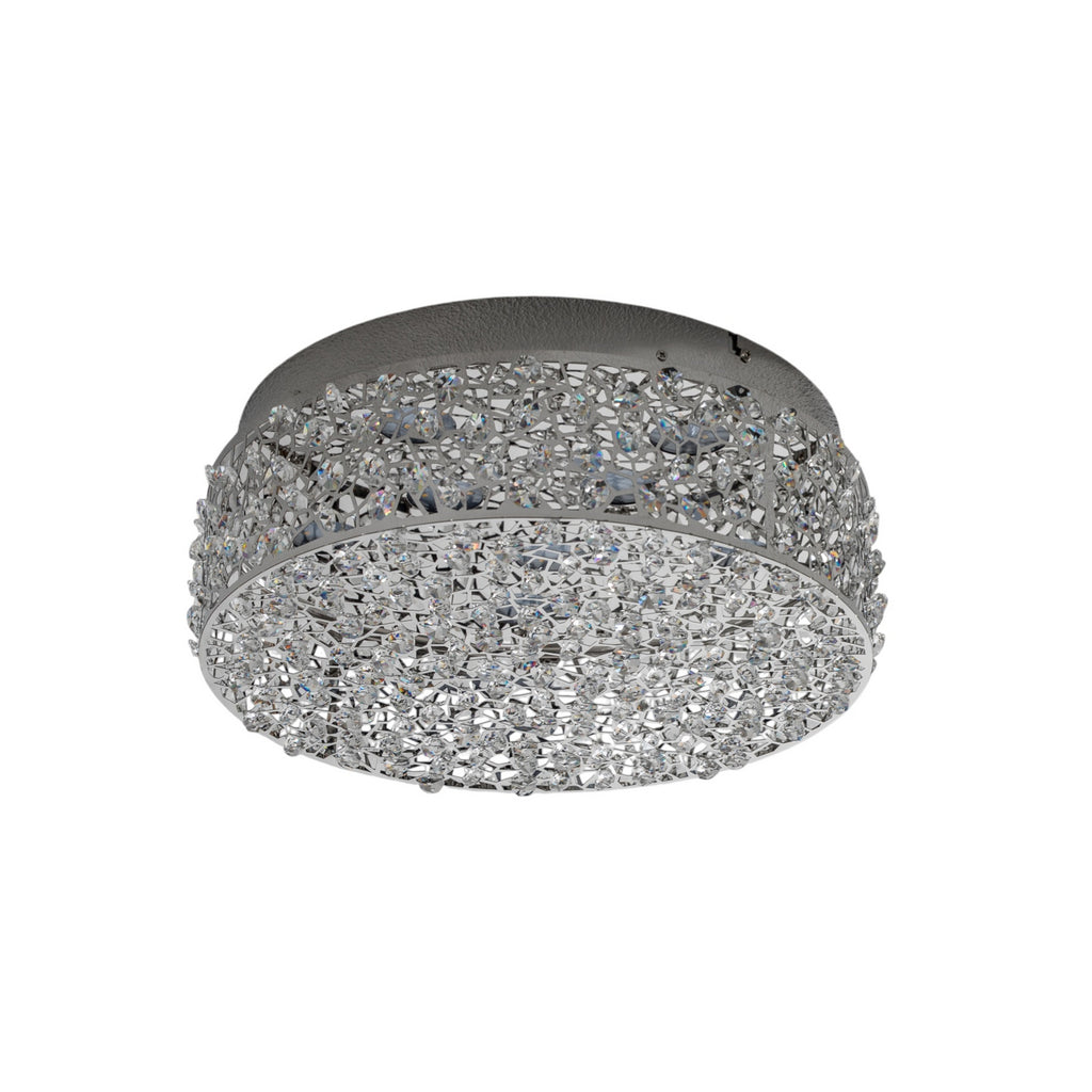 Montert LED taklampe Felias krom glass i rom