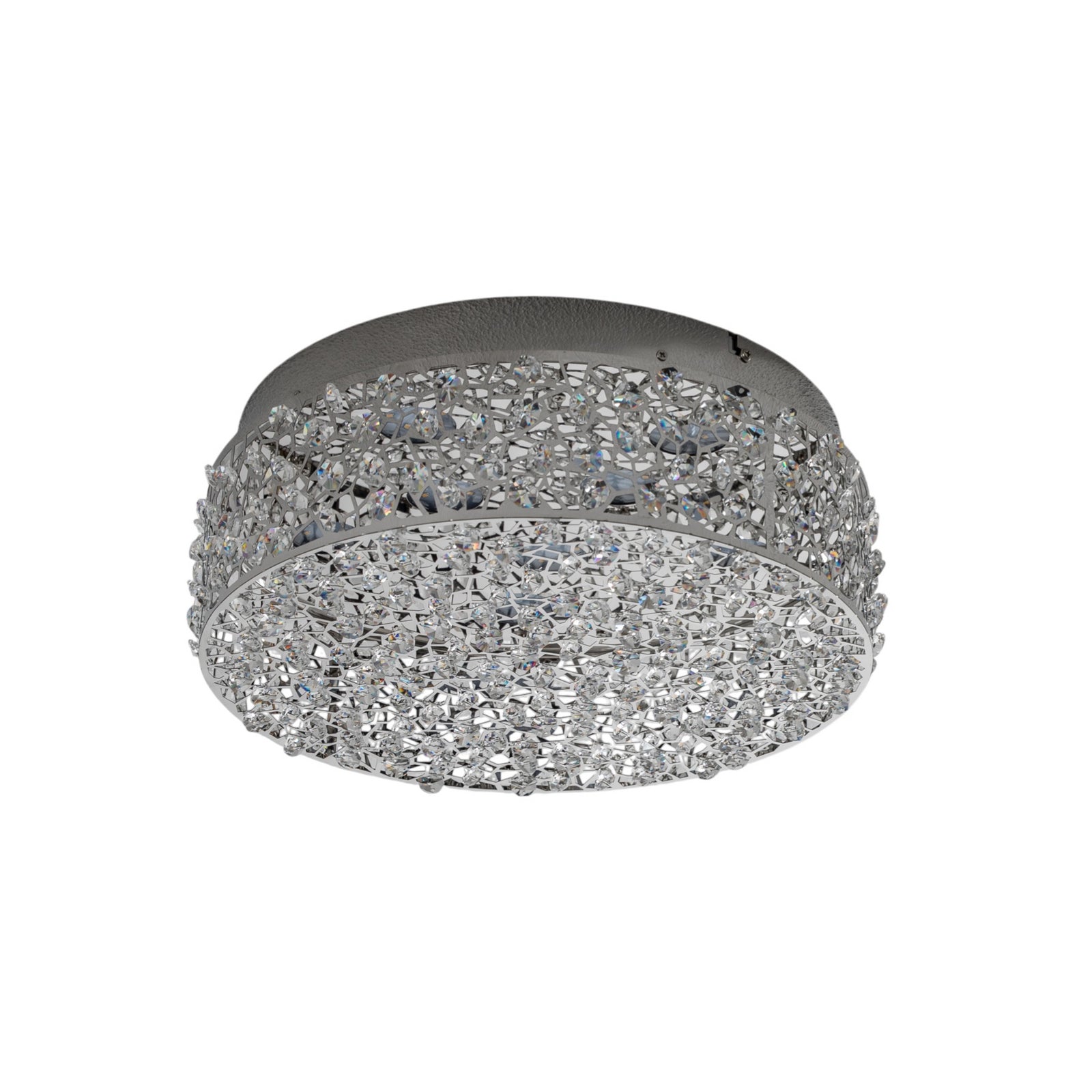 Montert LED taklampe Felias krom glass i rom