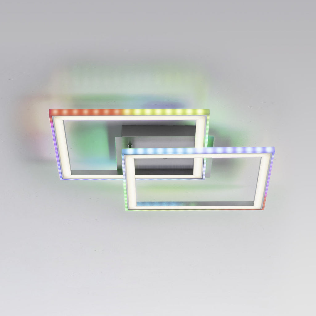 LED taklampe Felix60 dimbar CCT RGB 44,5x44,5 cm forfra