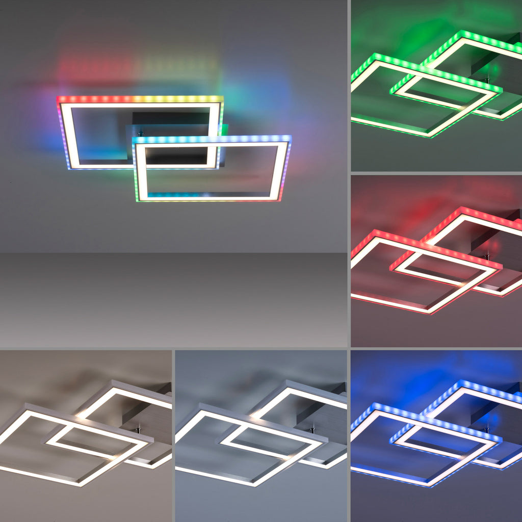 LED taklampe Felix60 dimbar CCT RGB 44,5x44,5 cm detalj