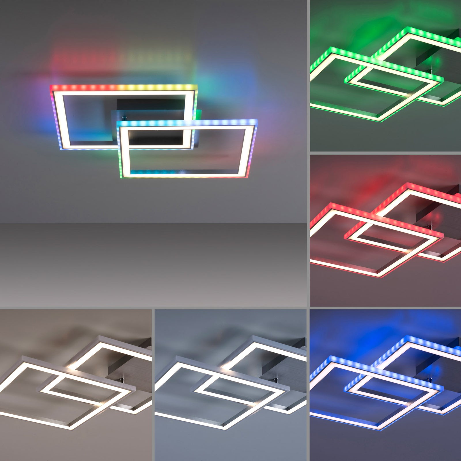 LED taklampe Felix60 dimbar CCT RGB 44,5x44,5 cm detalj