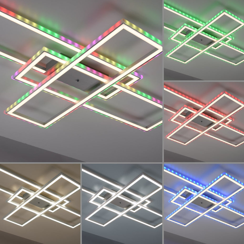 Detalj av LED taklampe Felix60 dimbar CCT RGB 105x71 cm