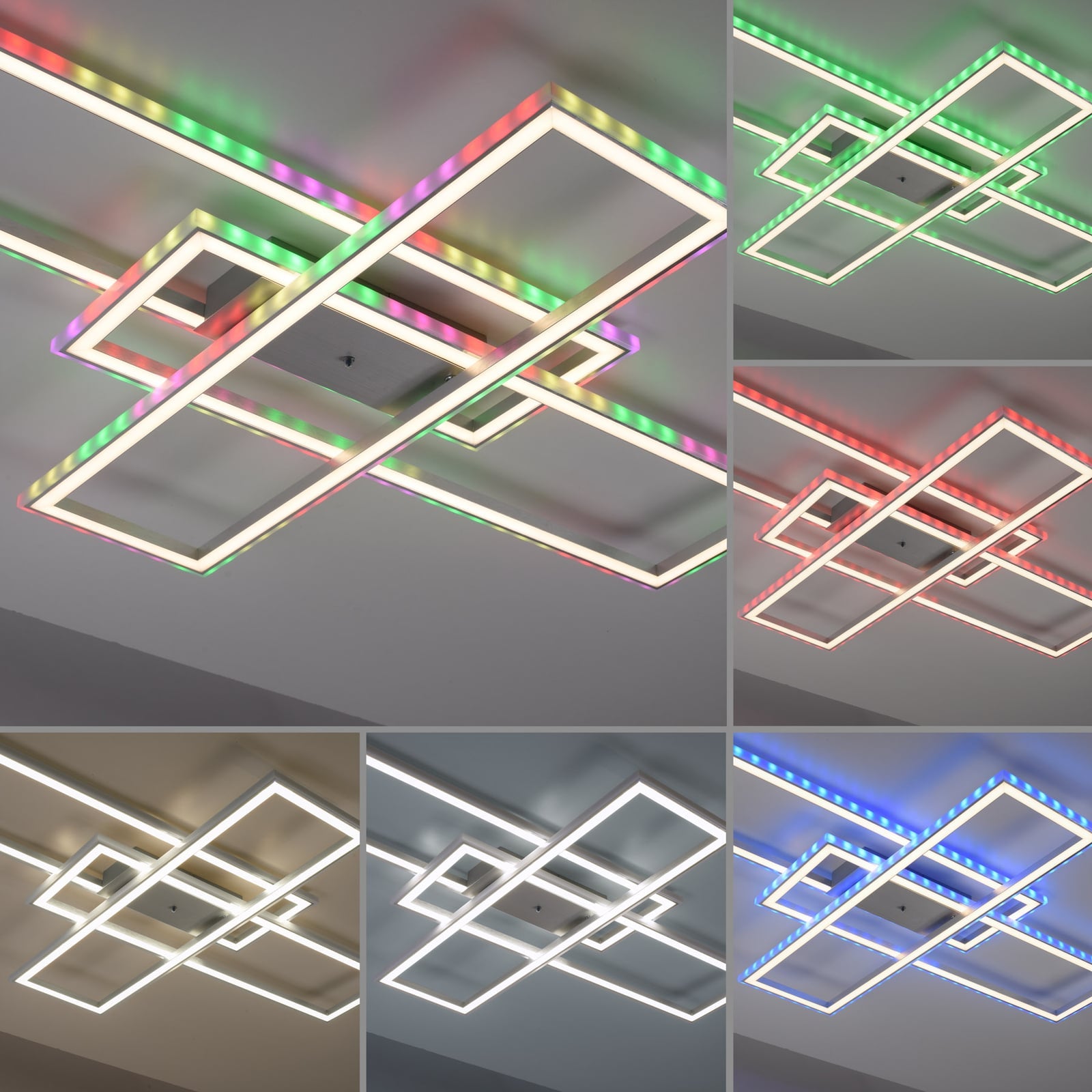 Detalj av LED taklampe Felix60 dimbar CCT RGB 105x71 cm