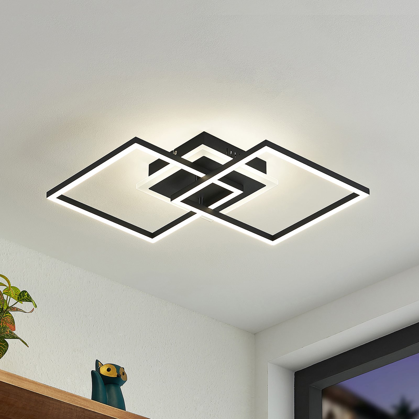 LED taklampe Fjardo dimbar svart CCT fjernkontroll detalj