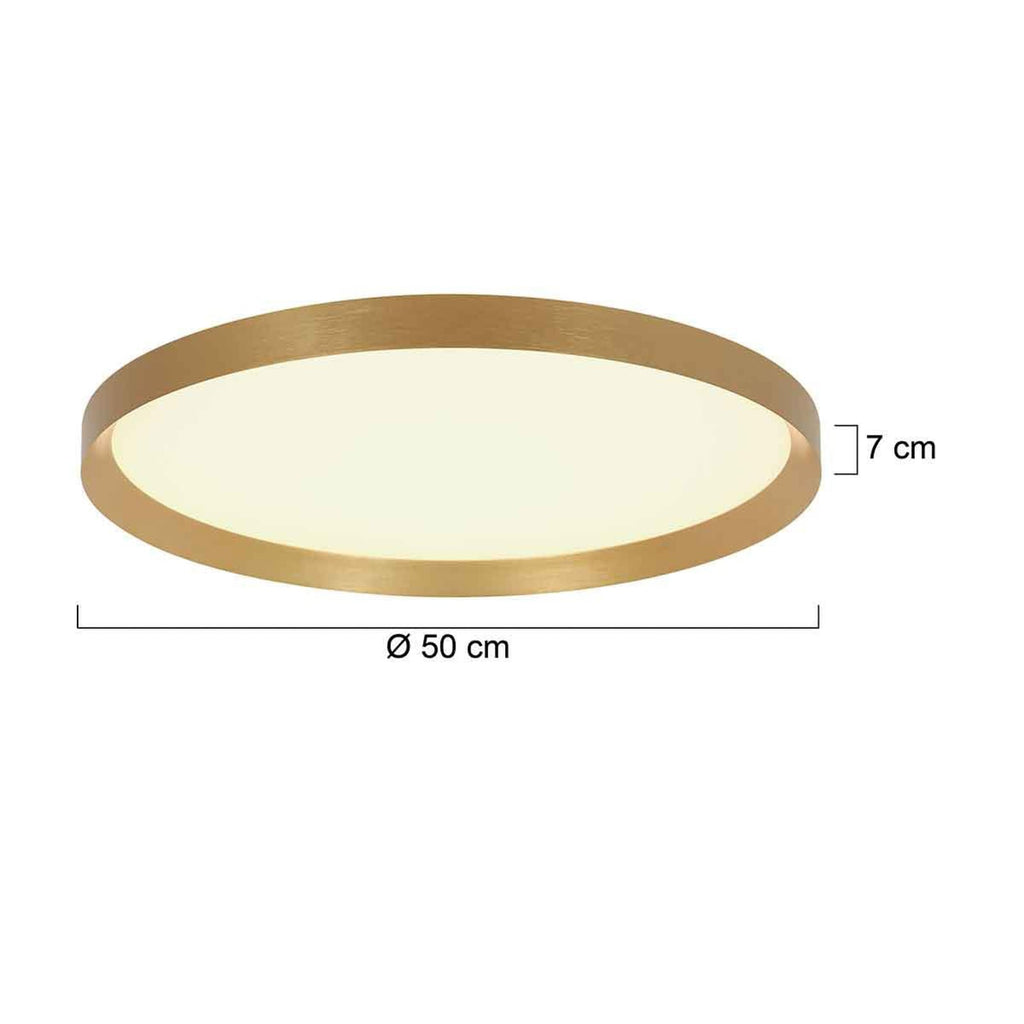 LED taklampe Flady dimbar gullfarget Ø50 cm bakside