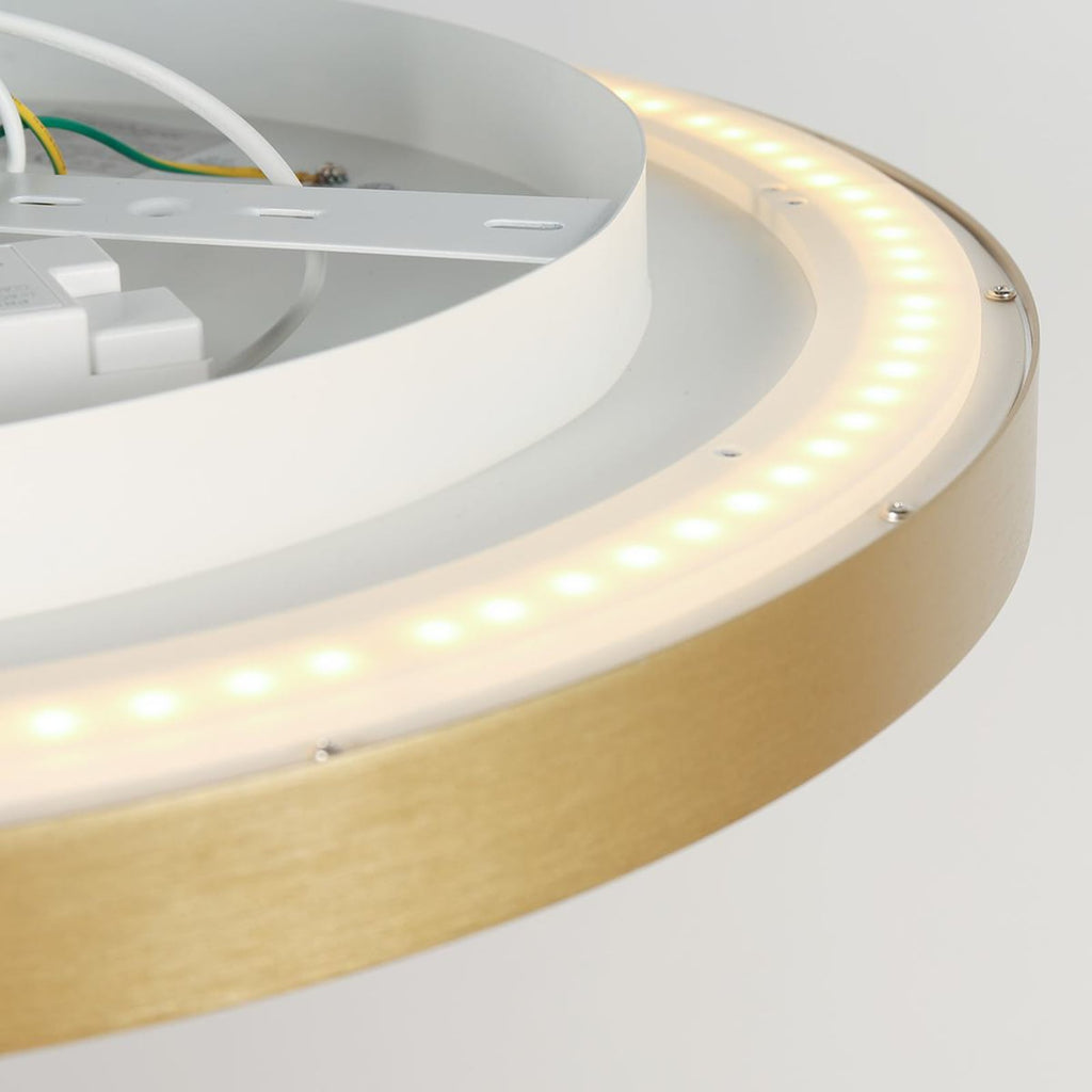 LED taklampe Flady dimbar gullfarget Ø50 cm montert