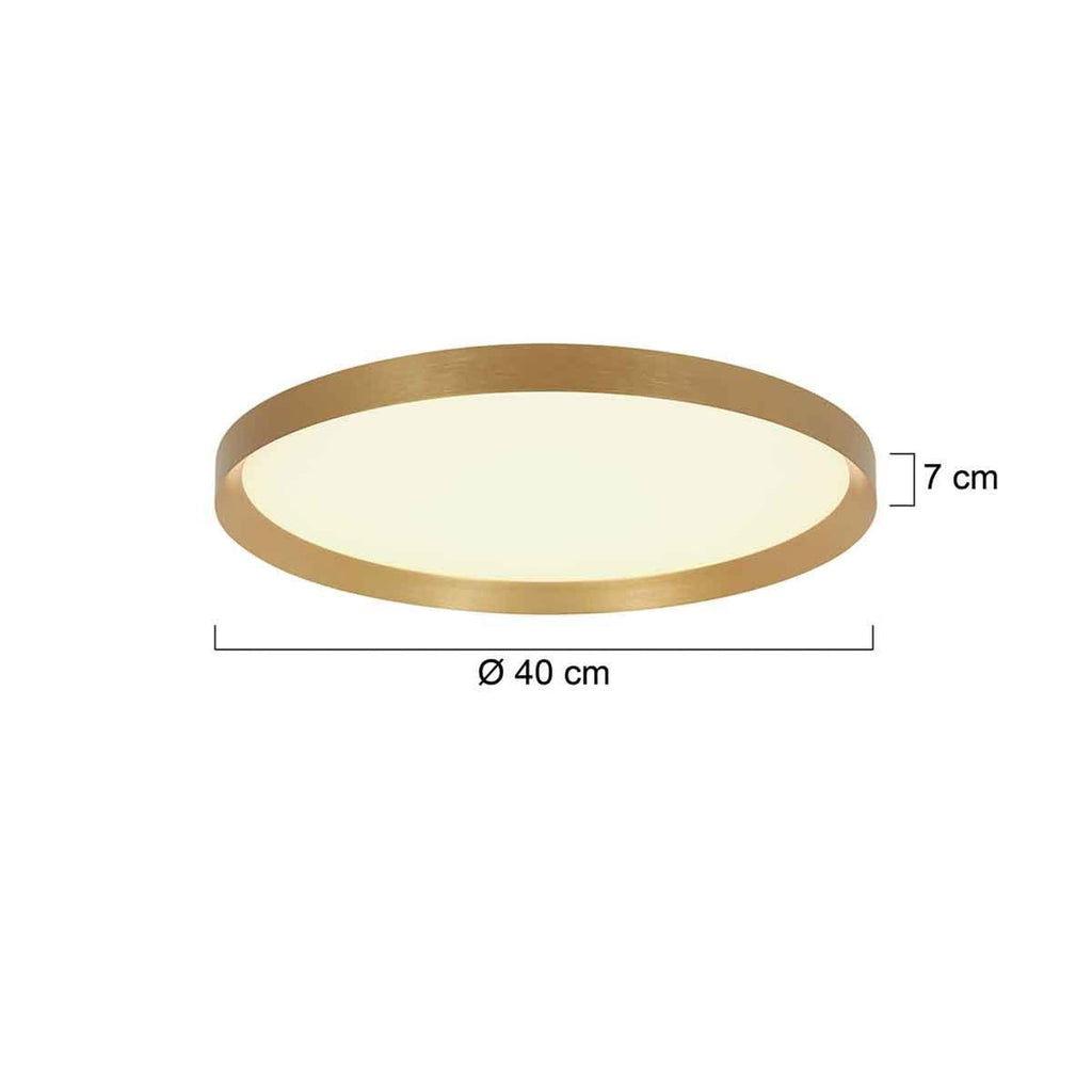 LED taklampe Flady gullfarget dimbar bakside