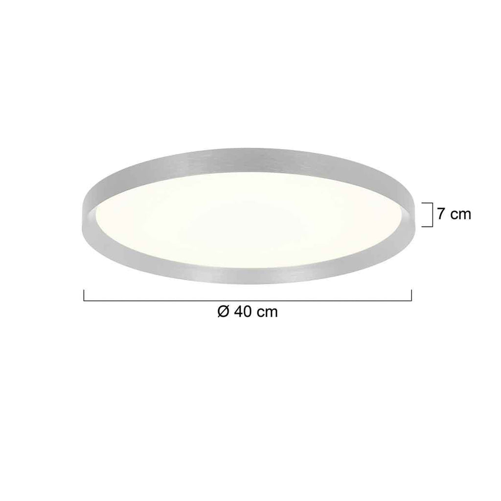 LED taklampe Flady stål Ø40 cm dimbar direkte/indirekte montert i rom