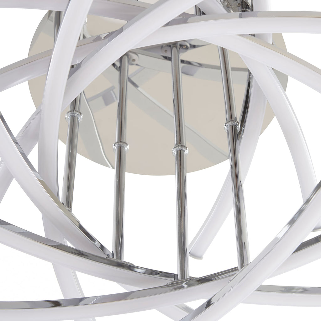 LED taklampe Flakira 10-lys dimbar krom Ø55 cm lysdetalj