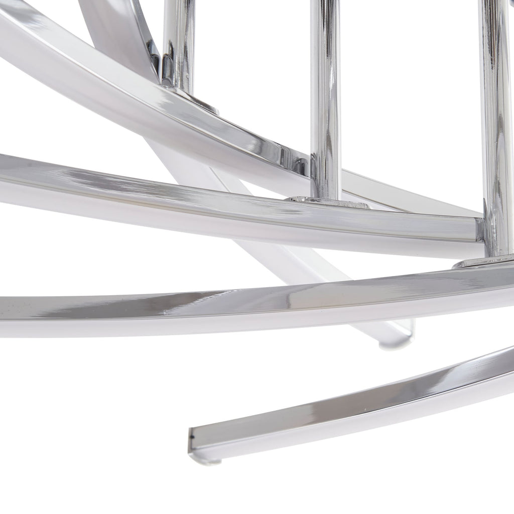 Oversikt LED taklampe Flakira 10-lys dimbar krom Ø55 cm i stue
