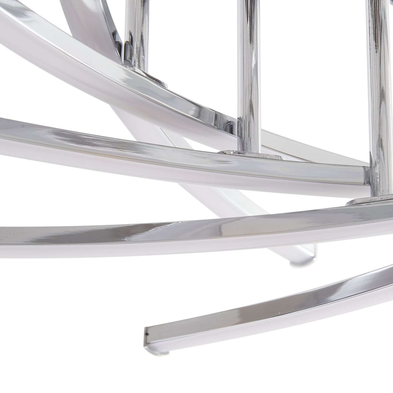 Oversikt LED taklampe Flakira 10-lys dimbar krom Ø55 cm i stue