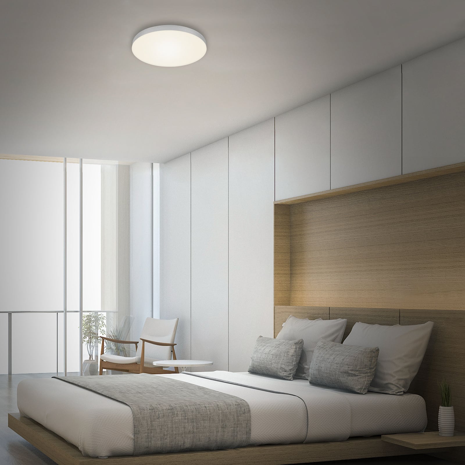 LED taklampe Flame sølv detalj