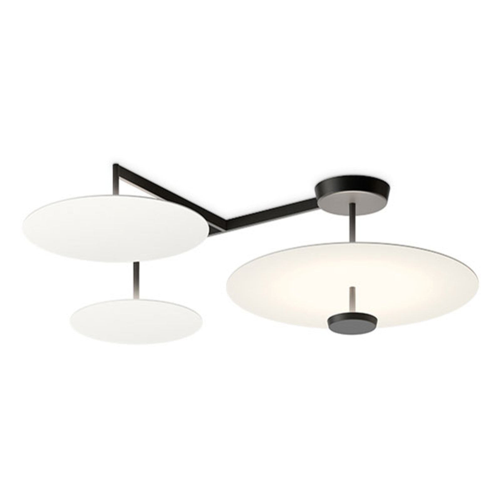 LED taklampe Flat 4-lys dimbar Ø55 cm hvit 54W varmhvit forfra