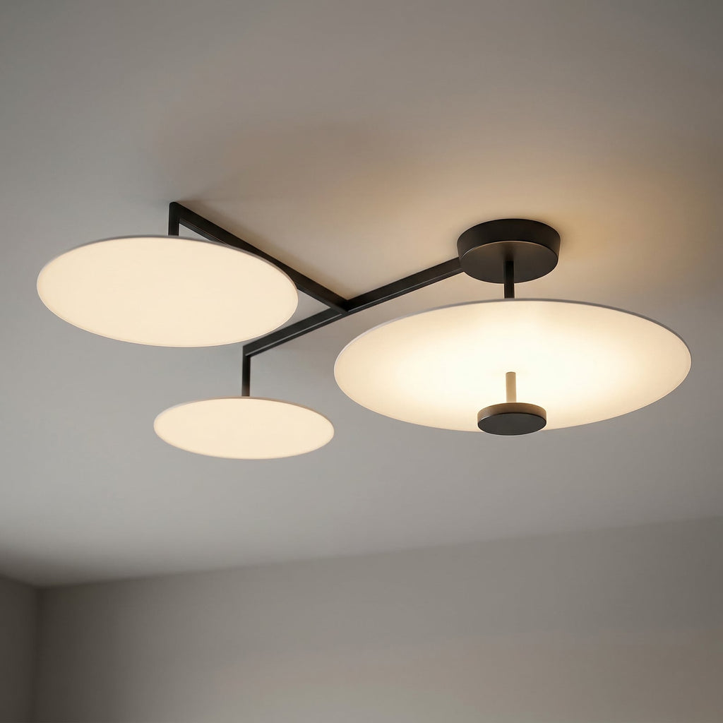 LED taklampe Flat 4-lys dimbar Ø55 cm hvit 54W varmhvit detalj
