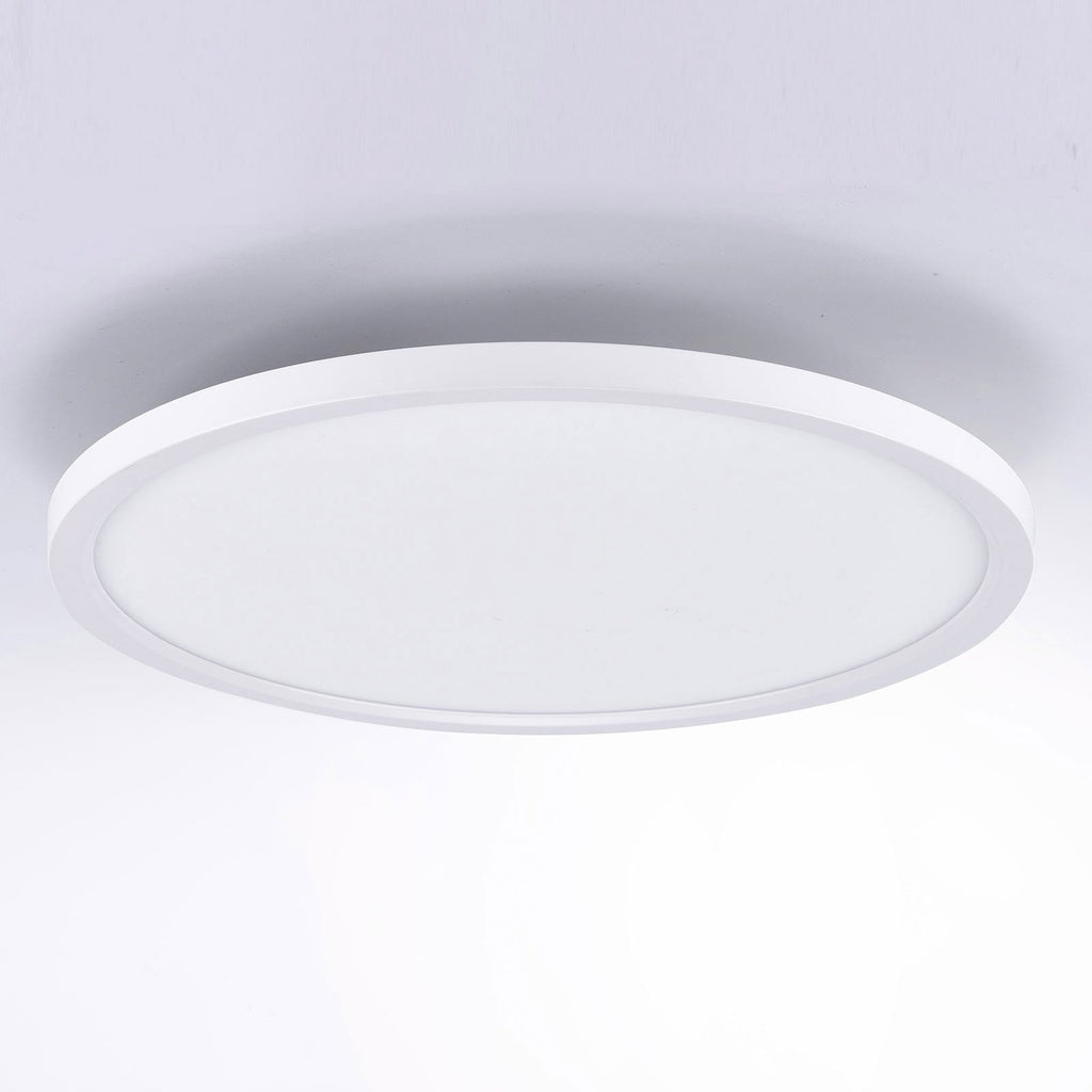LED taklampe Flat rund Ø40 cm hvit CCT dimbar med fjernkontroll - JUST LIGHT forfra