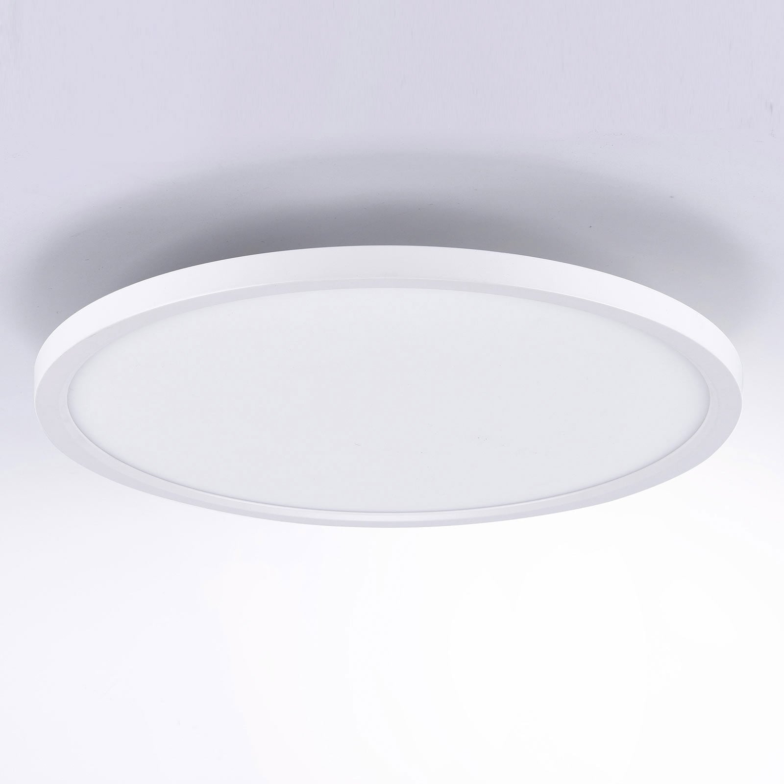 LED taklampe Flat rund Ø40 cm hvit CCT dimbar med fjernkontroll - JUST LIGHT forfra