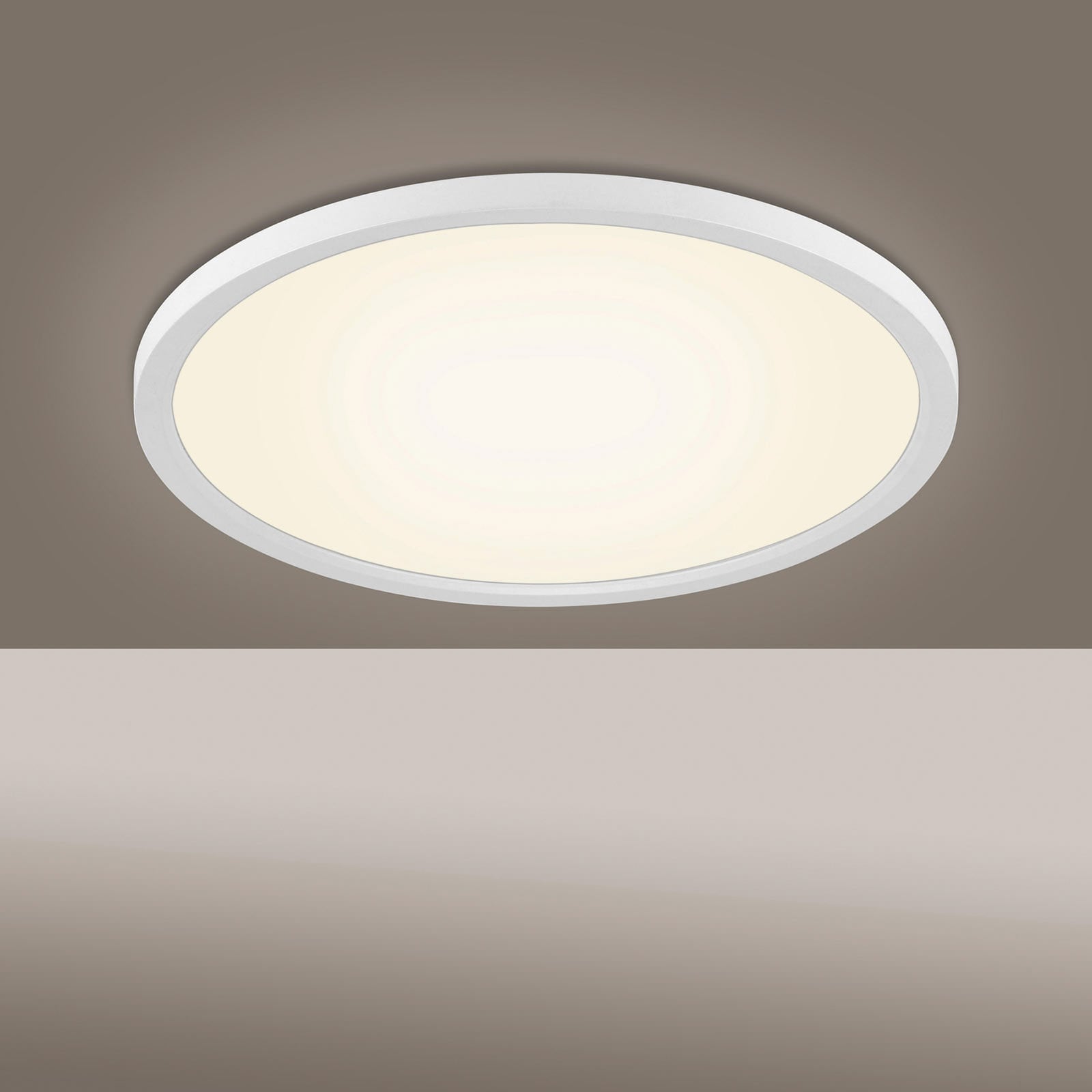LED taklampe Flat rund Ø40 cm hvit CCT dimbar med fjernkontroll - JUST LIGHT detalj