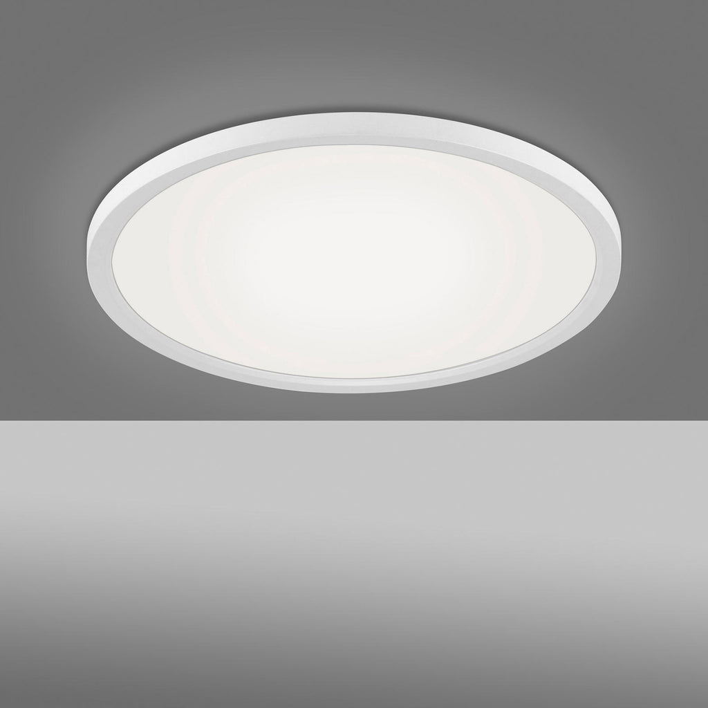 LED taklampe Flat rund Ø40 cm hvit CCT dimbar med fjernkontroll - JUST LIGHT montert i tak