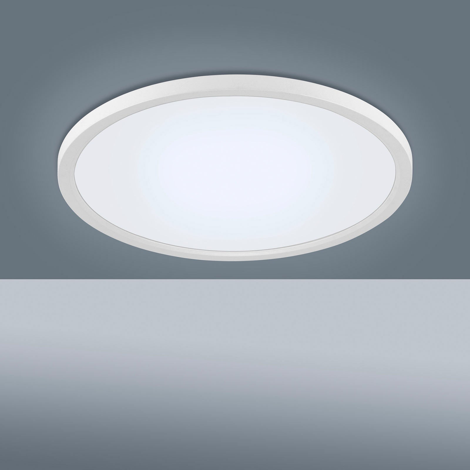 LED taklampe Flat rund Ø40 cm hvit CCT dimbar med fjernkontroll - JUST LIGHT nærbilde
