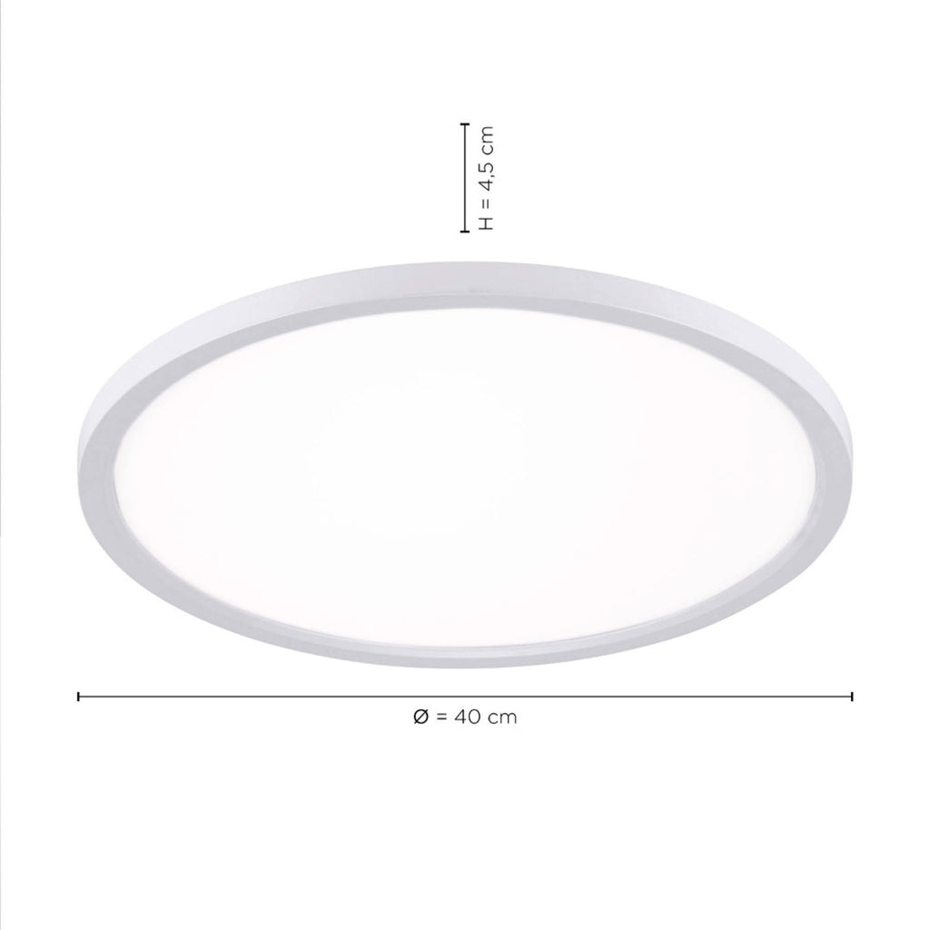 LED taklampe Flat rund Ø40 cm hvit CCT dimbar med fjernkontroll - JUST LIGHT lysfargevalg