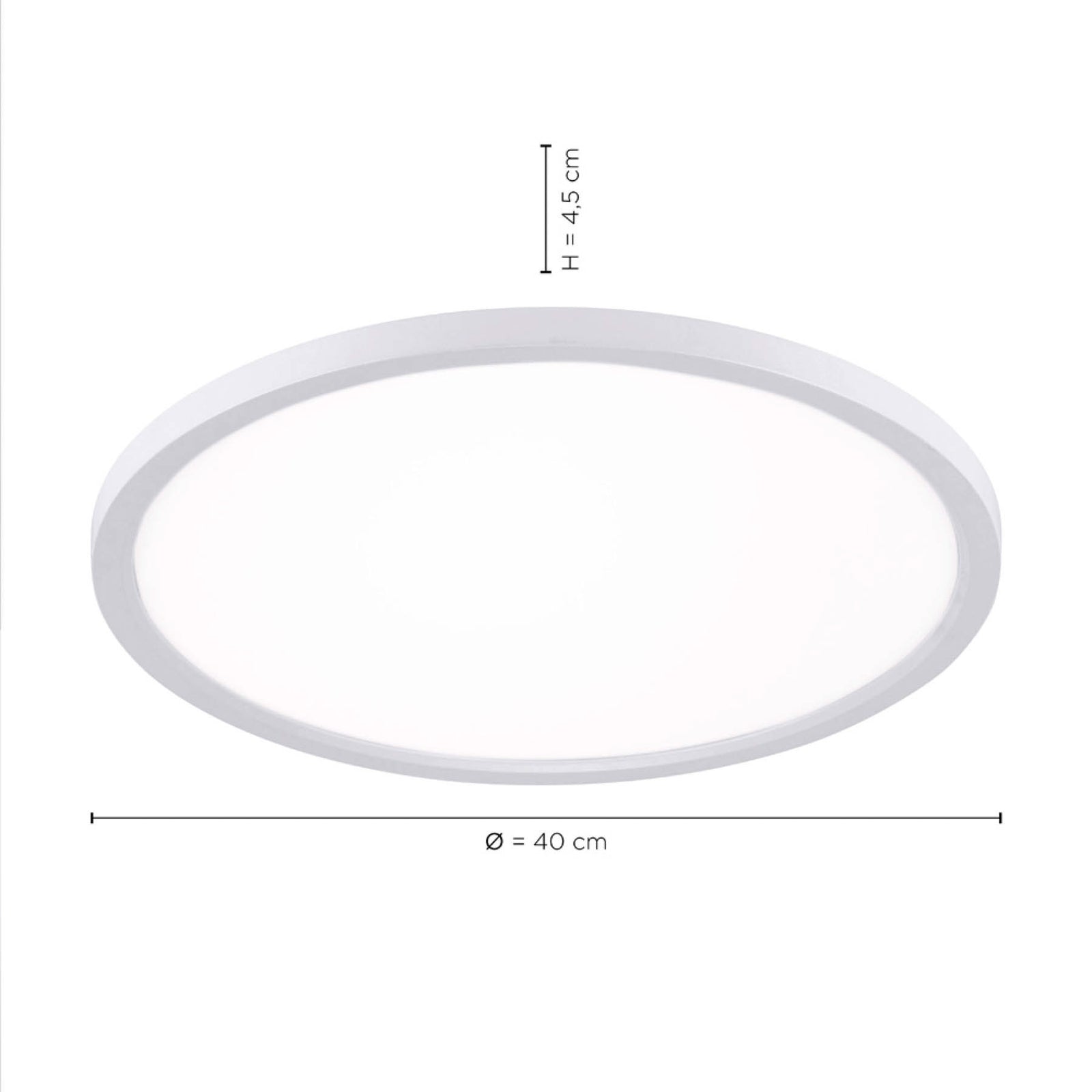 LED taklampe Flat rund Ø40 cm hvit CCT dimbar med fjernkontroll - JUST LIGHT lysfargevalg