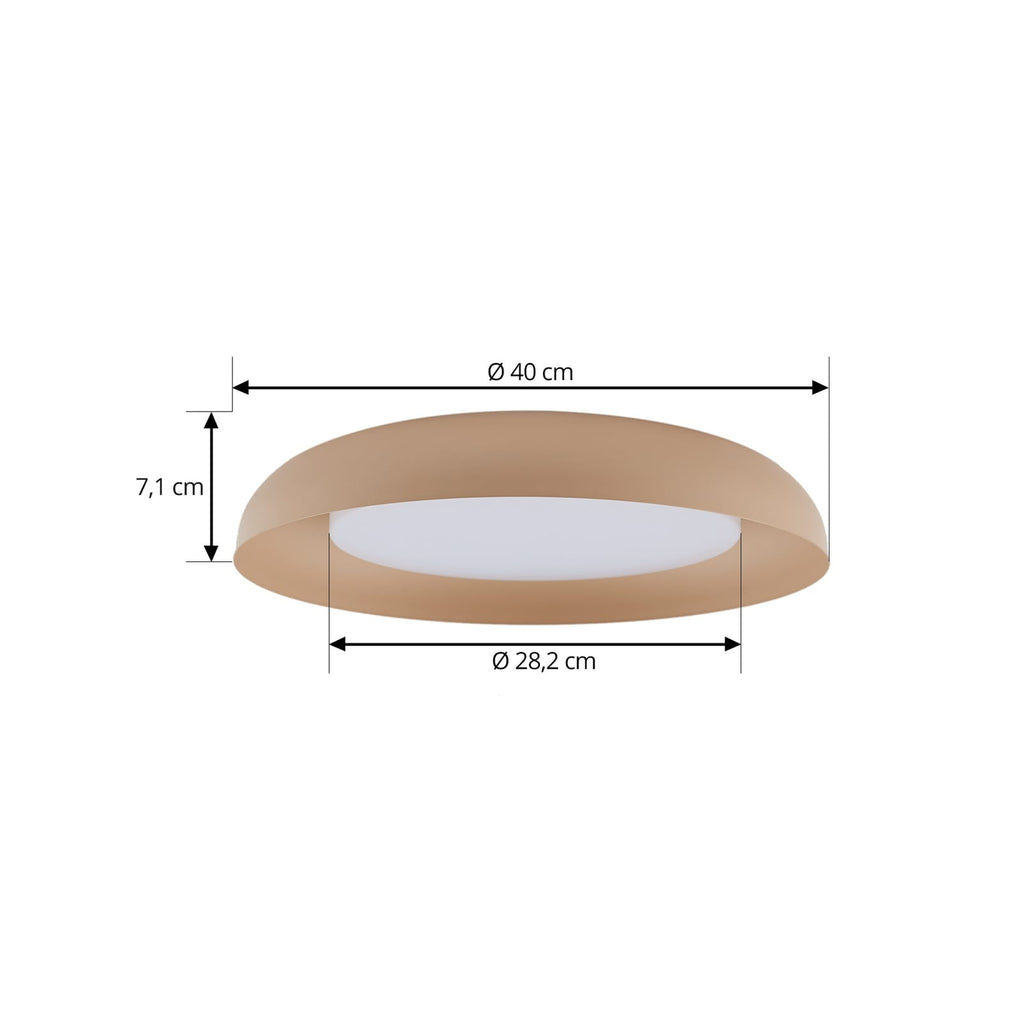 LED taklampe Florie beige metall nærbilde