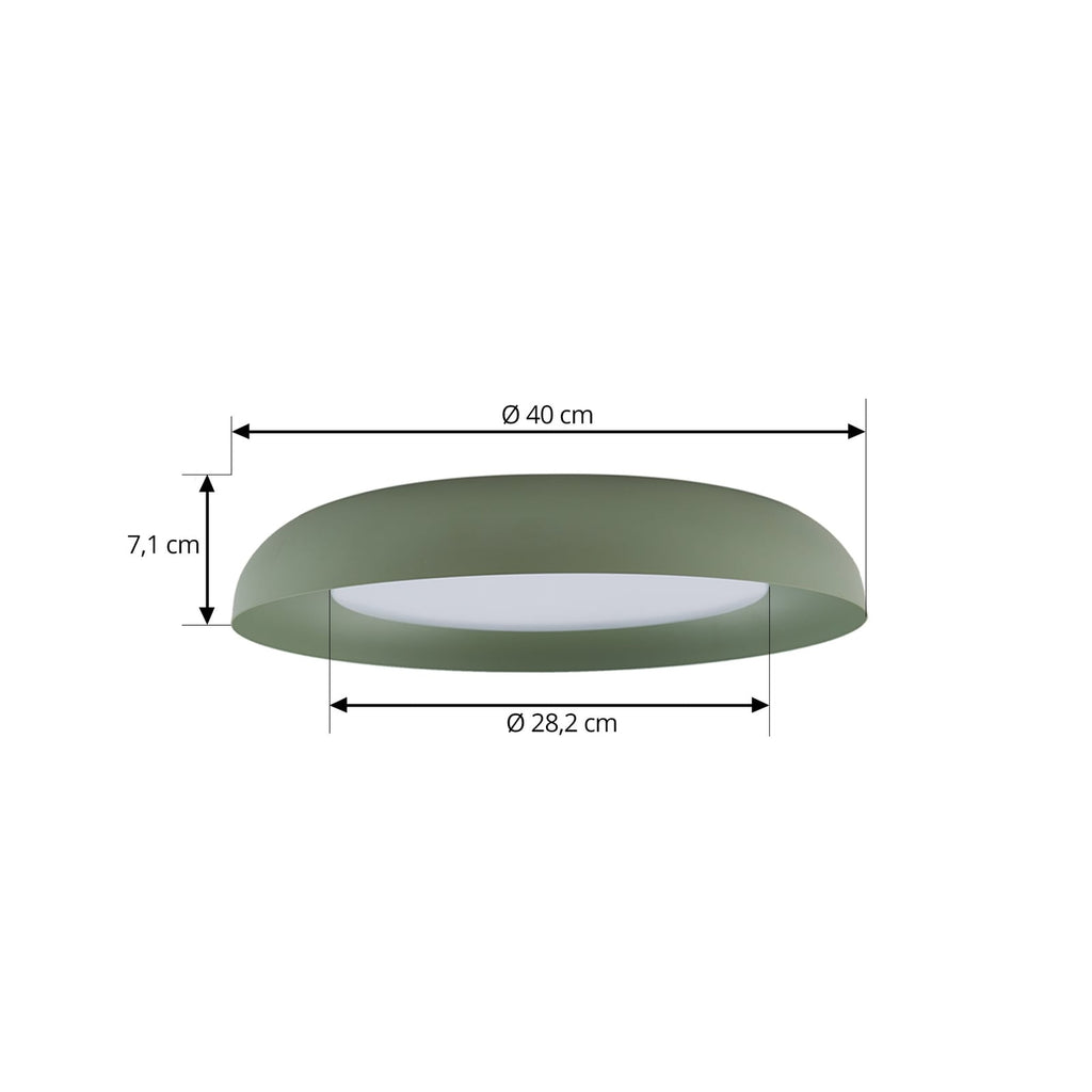LED taklampe Florie grønn metall Ø40 cm nærbilde