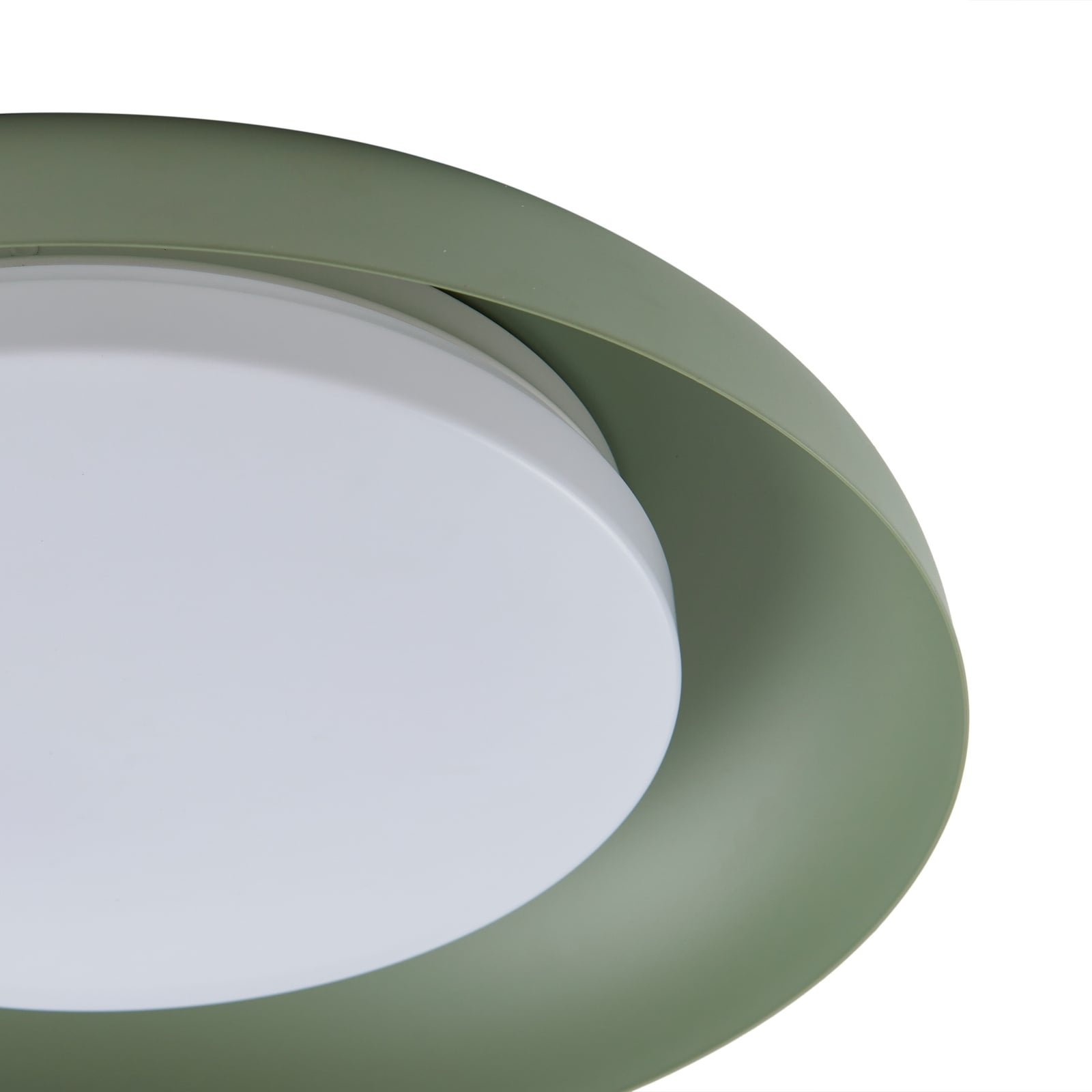 LED taklampe Florie grønn metall Ø40 cm sideprofil