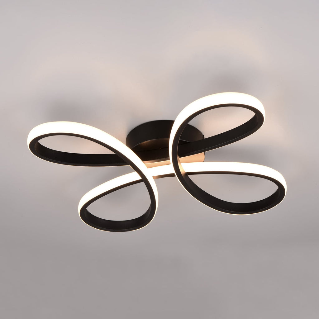 Detaljbilde av LED taklampe Fly dimbar svart matt 40x40 cm