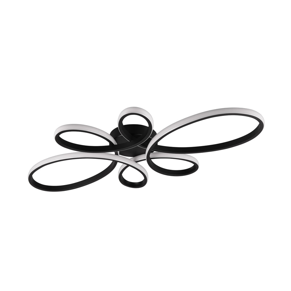 LED taklampe Fly svungne linjer svart matt forfra