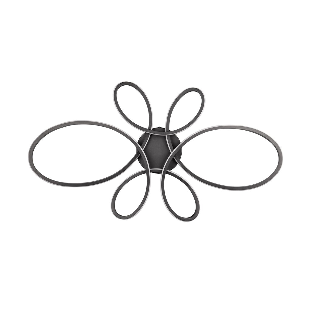 LED taklampe Fly svungne linjer svart matt bakside