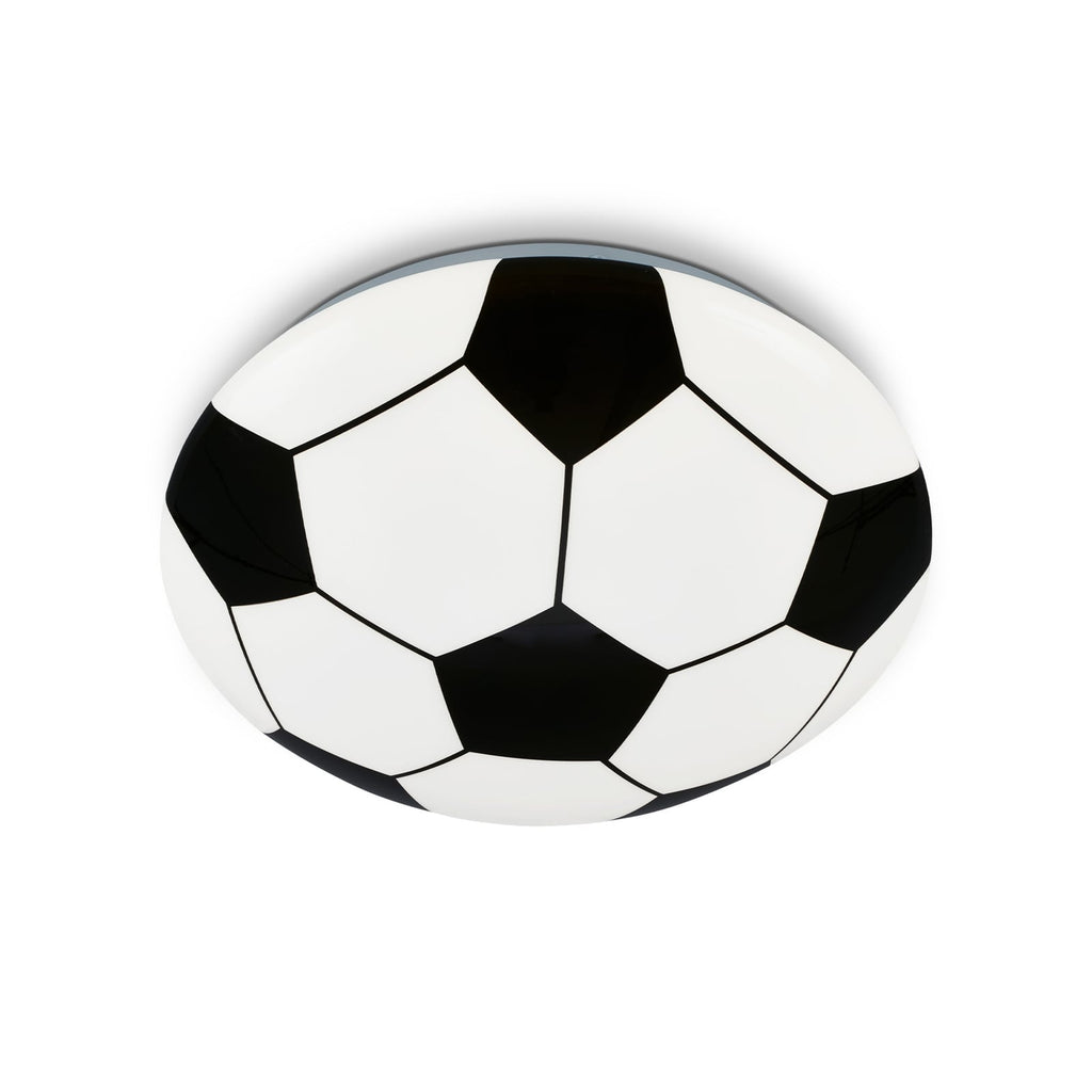 LED taklampe fotball svart/hvit Ø27,5 cm 12W barnerom forfra
