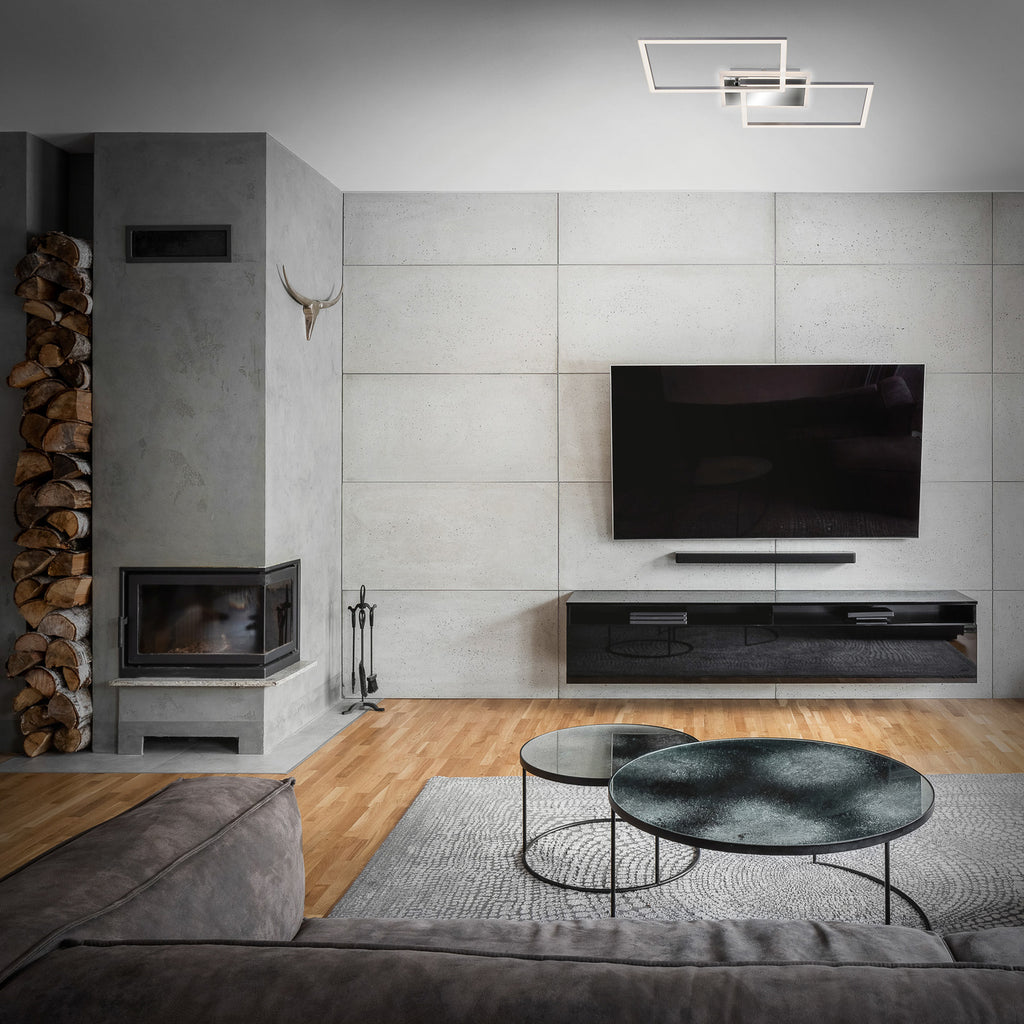 Detalj av LED taklampe Frame 2-lys dimbar CCT aluminium 50 cm