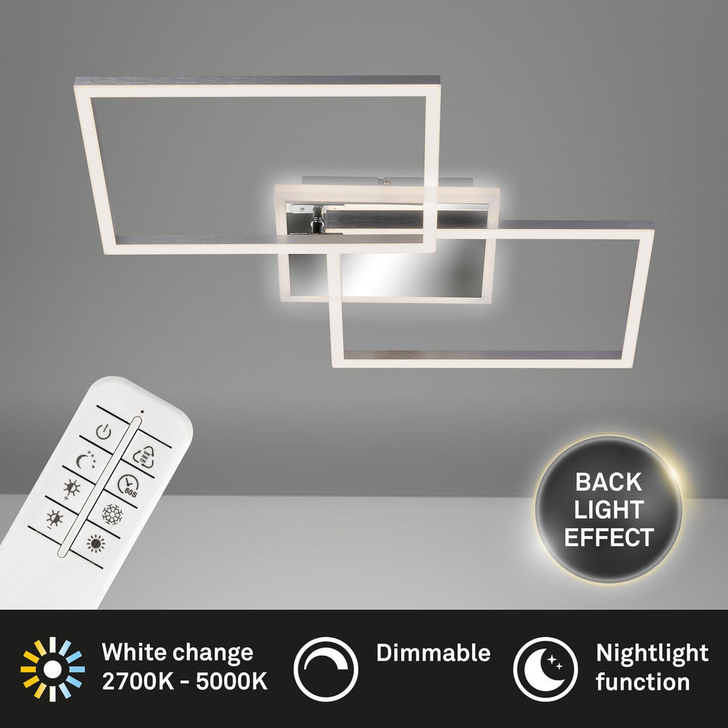 LED taklampe Frame 2-lys dimbar CCT aluminium 50 cm lysdetalj
