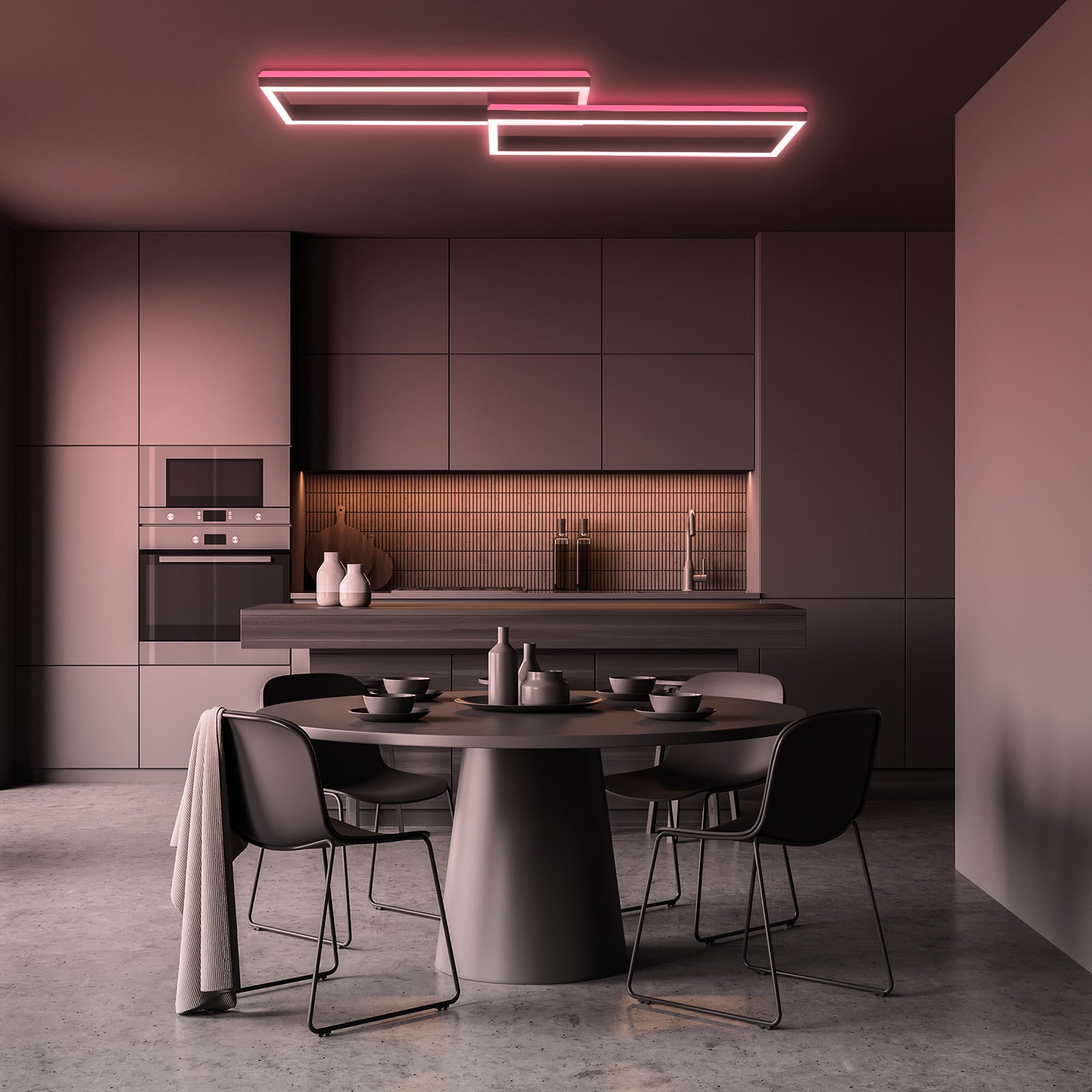 LED taklampe Frame 2-lys RGBW med fjernkontroll bakside