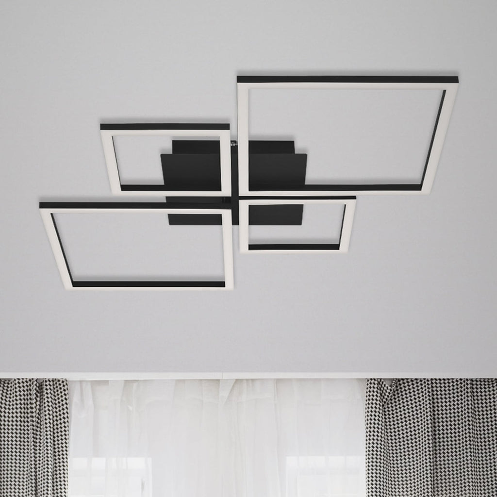 LED taklampe Frame 4-lys step-dim svart front