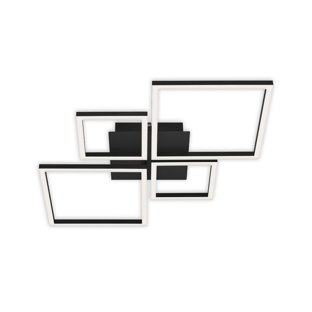 LED taklampe Frame 4-lys step-dim svart montert i rom