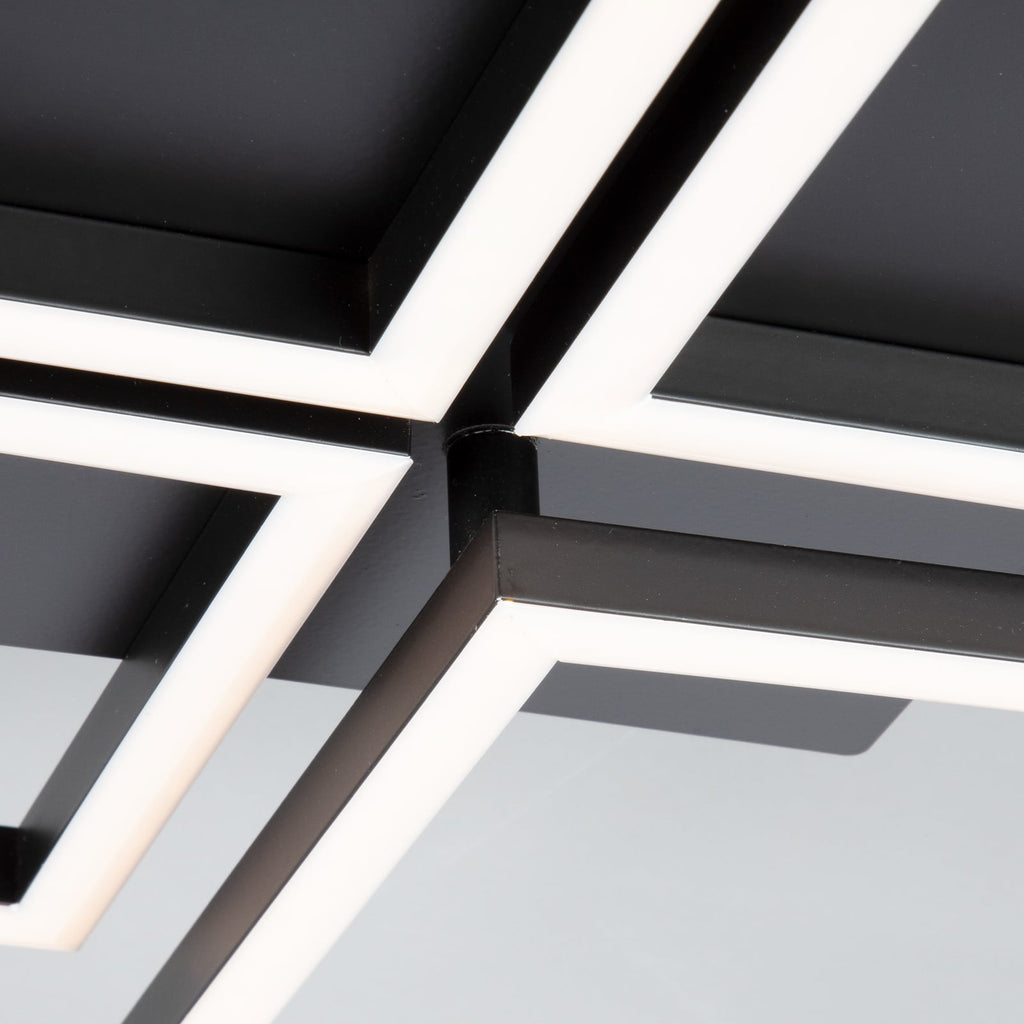 Nærbilde av LED taklampe Frame 4-lys step-dim svart