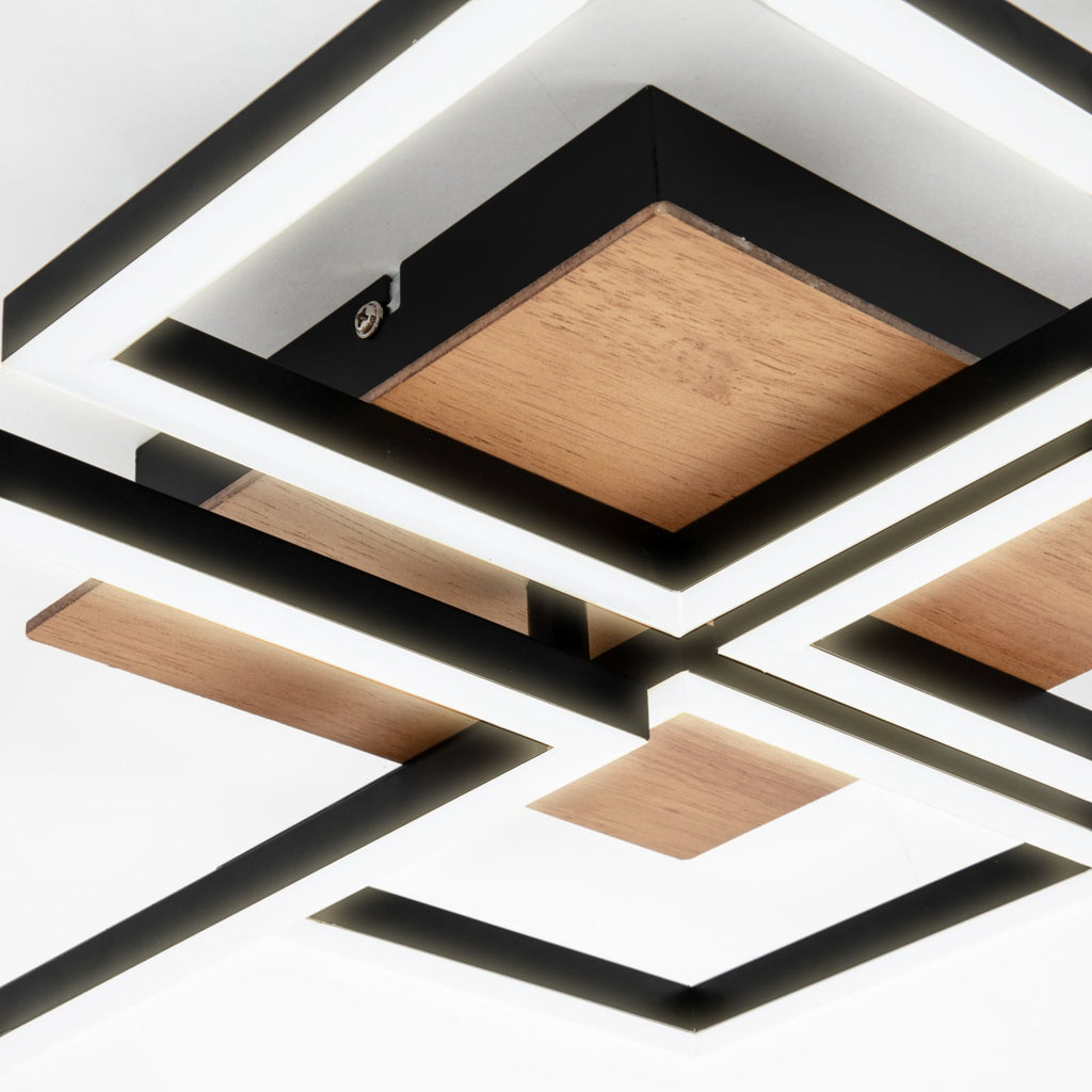 Nærbilde av dimmer på LED taklampe Frame 4-lys tre/svart dimbar