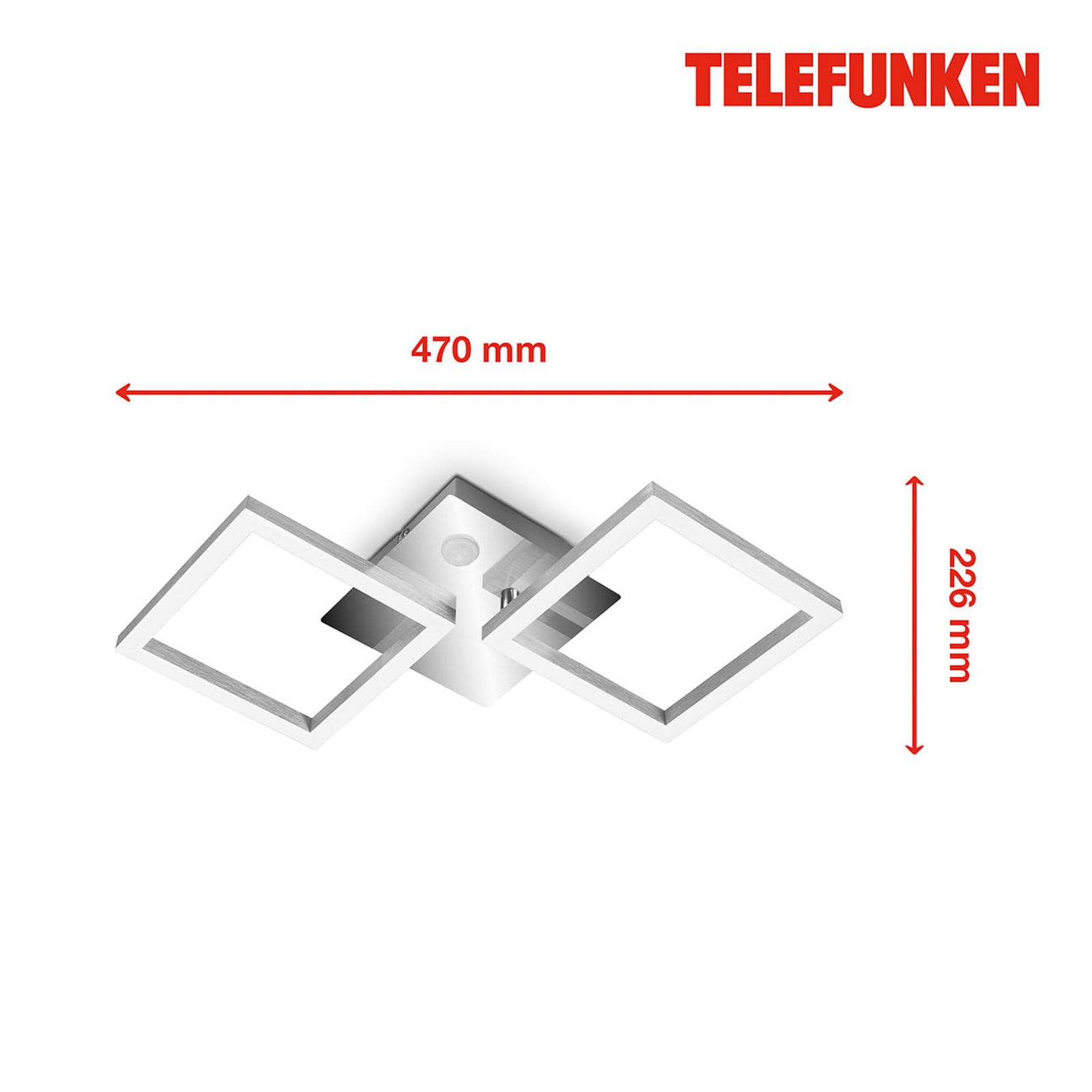 LED taklampe Frame med bevegelsessensor krom alu bakside