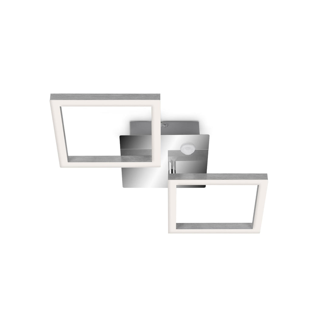 LED taklampe Frame med bevegelsessensor krom alu forfra