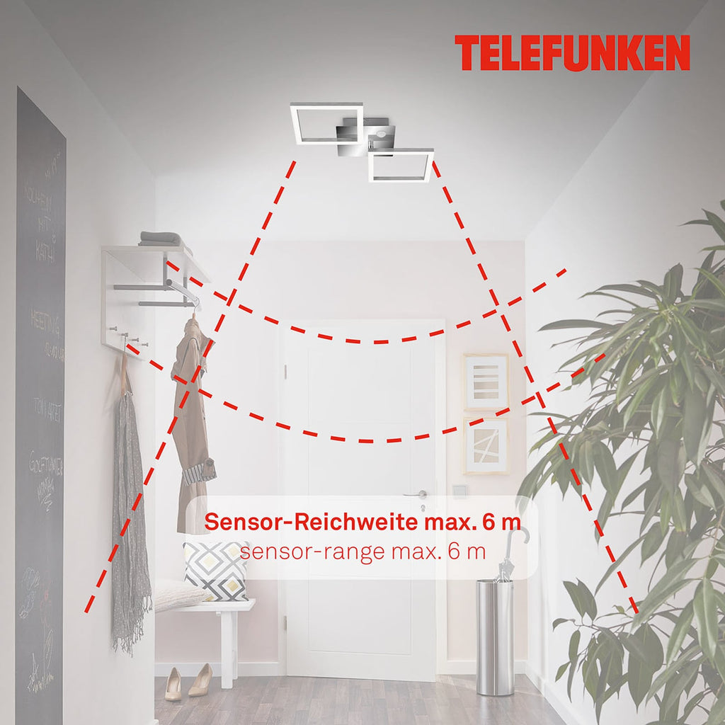 LED taklampe Frame med bevegelsessensor krom alu montert